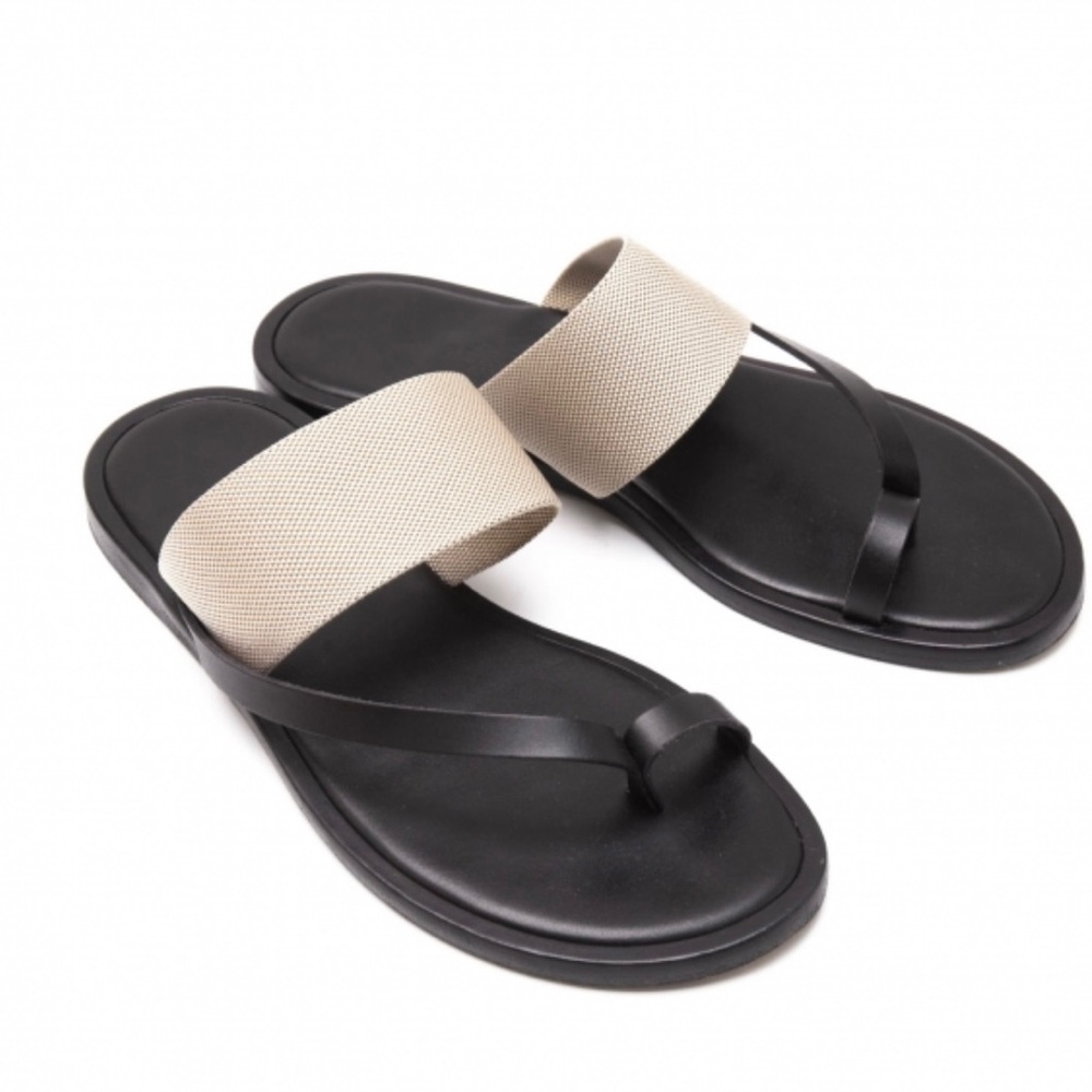 HERMES Toile-H Sandals Black